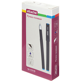 Ручка гелевая неавтоматическая Attache синяя корпус soft touch (толщина линии 0.5 мм)