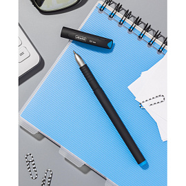 Ручка гелевая неавтоматическая Attache синяя корпус soft touch (толщина линии 0.5 мм)