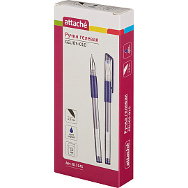 Ручка гелевая неавтоматическая Attache Gelios-010 синяя (толщина линии 0.5 мм)