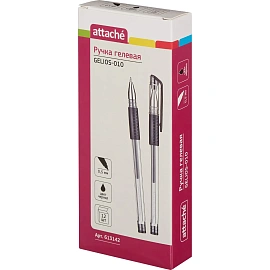 Ручка гелевая неавтоматическая Attache Gelios-010 черная (толщина линии 0.5 мм)