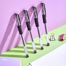 Ручка гелевая неавтоматическая Attache Gelios-010 черная (толщина линии 0.5 мм)