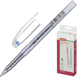 Ручка гелевая неавтоматическая Attache Ice синяя (толщина линии 0.5 мм)