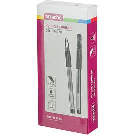 Ручка гелевая неавтоматическая Attache Gelios-030 черная (толщина линии 0.5 мм)