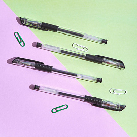 Ручка гелевая неавтоматическая Attache Gelios-030 черная (толщина линии 0.5 мм)