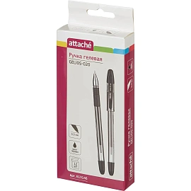 Ручка гелевая неавтоматическая Attache Gelios-020 черная (толщина линии 0.5 мм)