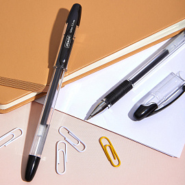 Ручка гелевая неавтоматическая Attache Gelios-020 черная (толщина линии 0.5 мм)