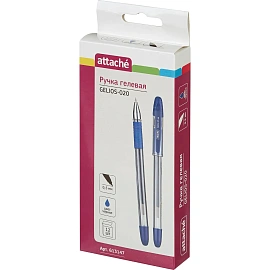 Ручка гелевая неавтоматическая Attache Gelios-020 синяя (толщина линии 0.5 мм)