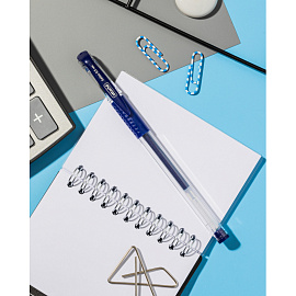 Ручка гелевая неавтоматическая Attache Gelios-030 синяя (толщина линии 0.5 мм)