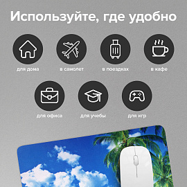 Коврик для мыши SONNEN "BEACH", резина + ткань, 260х220х3 мм, 513294