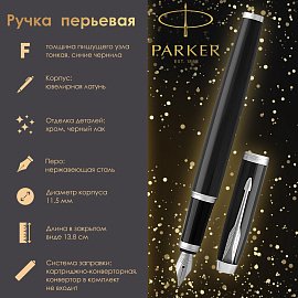 Ручка перьевая Parker IM СТ цвет чернил синий, цвет корпуса черный (артикул производителя 1931644)