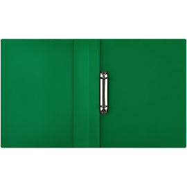 Папка на 2 кольцах СТАММ "Кристалл" А4, 40мм, 700мкм, пластик, зеленая