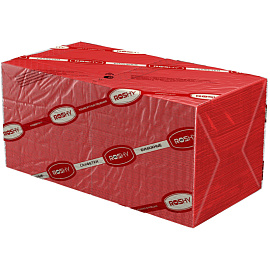 Салфетки бумажные 2-слойные 24x24 см красные (250 листов в пачке)