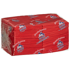 Салфетки бумажные 2-слойные 24x24 см красные (250 листов в пачке)