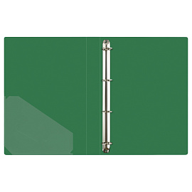 Папка на 4 кольцах СТАММ "Стандарт" А4, 40мм, 700мкм, пластик, зеленая