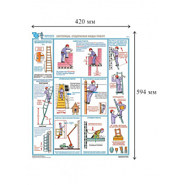 Плакат информационный безопасность работ на высоте (3 листа в комплекте)