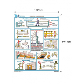 Плакат информационный безопасность работ на высоте (3 листа в комплекте)