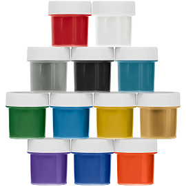 Краски по ткани акриловые Гамма "Хобби", 12 цветов, 20мл, картон. упаковка