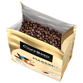 Кофе в зернах COFFESSO "Massimo" 100% арабика, 1 кг, 102488 фото Кофе в зернах COFFESSO "Massimo" 100% арабика, 1 кг, 102488