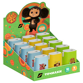 Точилка пластиковая Мульти-Пульти "Чебурашка" 1 отверстие, контейнер, ассорти