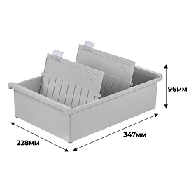 Картотека для карточек Han А5 на 1300 карточек (347x228x96 мм, открытая)