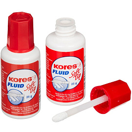 Корректирующая жидкость (штрих) Kores Soft Tip Fluid быстросохнущая 25 г