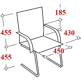Конференц-кресло Samba Chrome светло-бежевый/бук (экокожа, металл хромированный)