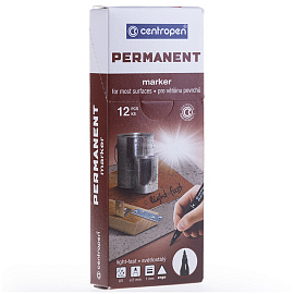 Маркер перманентный CENTROPEN 2536, КРАСНЫЙ, тонкий наконечник, 1 мм, трехгранная зона захвата, 6 2536 0104