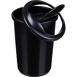 Ведро мусорное Uniplast 12 л пластик с крышкой чёрное (36x25.5x25.5 см)