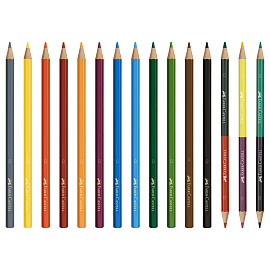 Карандаши цветные Faber-Castell Замок 12 цветов шестигранные и 6 цветов круглые с точилкой