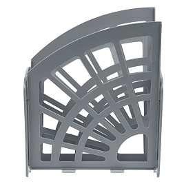 Лоток для бумаг веерный СТАММ "Эконом", 3-х секционный, серый
