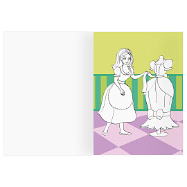 Раскраска с цв. фоном А4, 16 стр., ТРИ СОВЫ "Бал принцесс