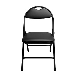 Стул складной для дома и офиса РС94, черный каркас, экокожа черный