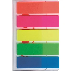 Клейкие закладки Kores пластиковые 5 цветов по 25 листов 12x45 мм
