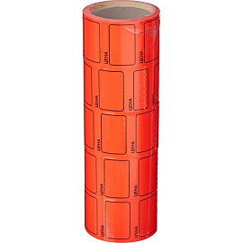 Ценники самоклеящиеся 35х25 мм красные (5 рулонов по 250 этикеток)