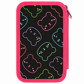Пенал ПИФАГОР, 3 отделения, ламинированный картон, 19х11 см, "Bears", 273487