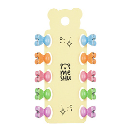 Заколки для волос MESHU, пастельные мини-крабики, 1см, 10шт., европодвес