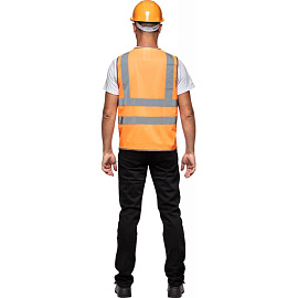 Жилет сигнальный Тип 8Т оранжевый с СОП размер ХХХL (60-62)