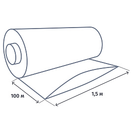Пленка полиэтиленовая укрывная ПВД 200 мкм 100 м х 1.5 м рукав (1 сорт, прозрачная, 55 кг)