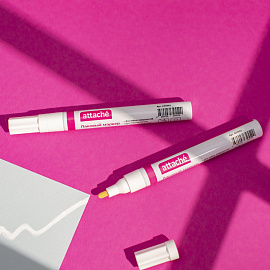 Маркер промышленный лаковый Attache белый 2-4 мм