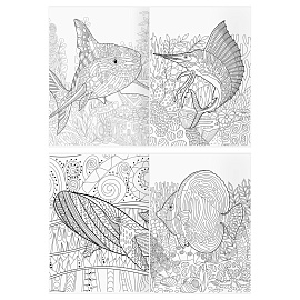 Раскраска А4, 16 стр., ТРИ СОВЫ "Антистресс. Подводное царство