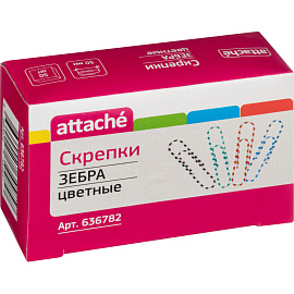 Скрепки канцелярские 50 мм Attache металлические с полимерным покрытием (50 штук в упаковке)