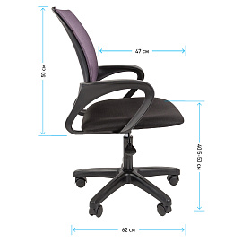 Кресло оператора Helmi HL-M96 R "Airy", спинка сетка серая/сиденье ткань черная, пиастра