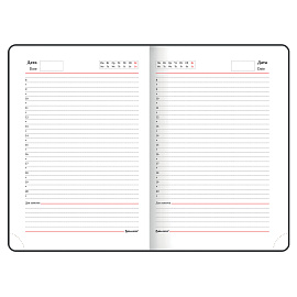 Ежедневник недатированный А5 138x213 мм BRAUBERG "Waves" под кожу, застежка, 160 л., черный/синий, 114453