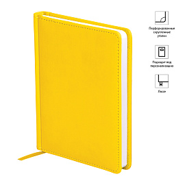Ежедневник недатированный, А6, 136л., кожзам, OfficeSpace "Winner", желтый
