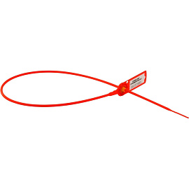 Пломба пластиковая номерная 530 мм красная (50 штук в упаковке)