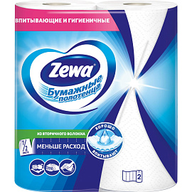 Полотенца бумажные Zewa 2-слойные белые 2 рулона по 14 метров