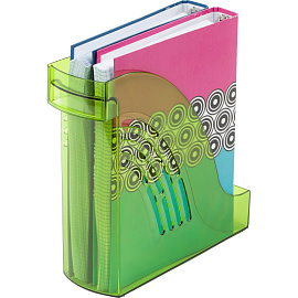 Лоток вертикальный для бумаг 95 мм Attache Яркий Офис пластиковый зеленый