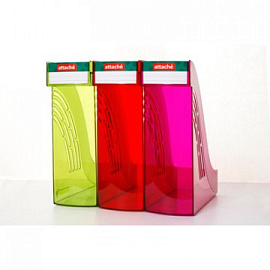 Лоток вертикальный для бумаг 95 мм Attache Яркий Офис пластиковый зеленый