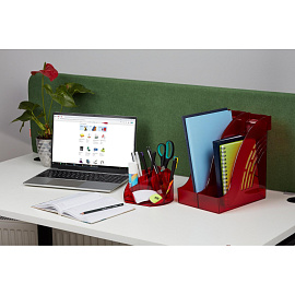 Лоток вертикальный для бумаг 95 мм Attache Яркий Офис пластиковый красный
