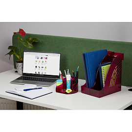 Лоток вертикальный для бумаг 95 мм Attache Яркий Офис пластиковый фиолетовый